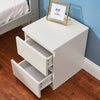 2 Drawer Wooden Bedside Table Matt White Frame Bedroom Storage Nightstand UK