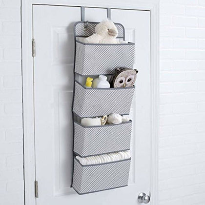 4 Tier Door Over Door Hanging Hook Organiser Shoes Storage Pockets Wardrobe Unit