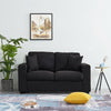 2, 3 Seater Linen Fabric Sofa Couch Settee Armchair with 2 Pillows Living Room