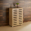 2 Door Oak Wooden Shoe Storage Cabinet Rack Stand Cupboard Slatted Doors