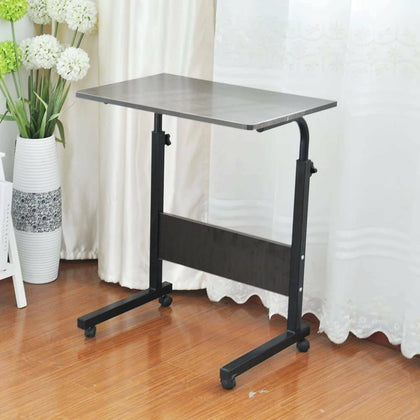 Adjustable Over bed Laptop Portable Bed Side Desk Stand Table With Wheels