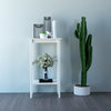 Narrow Bedside Table Slim Side Table Tall Nightstand End Table with Shelf Wooden