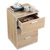 Modern Bedside Table Storage Nightstand Cabinet w/ 3 Drawers Bedroom Furniture