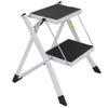 2 Step Ladder Stool Safety Anti Slip Rubber Mat Tread Steel Folding Frame DIY
