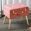 Velvet Storage Stool Trunk Ottoman Bedroom Dressing Vanity Chair Pouffe Seat