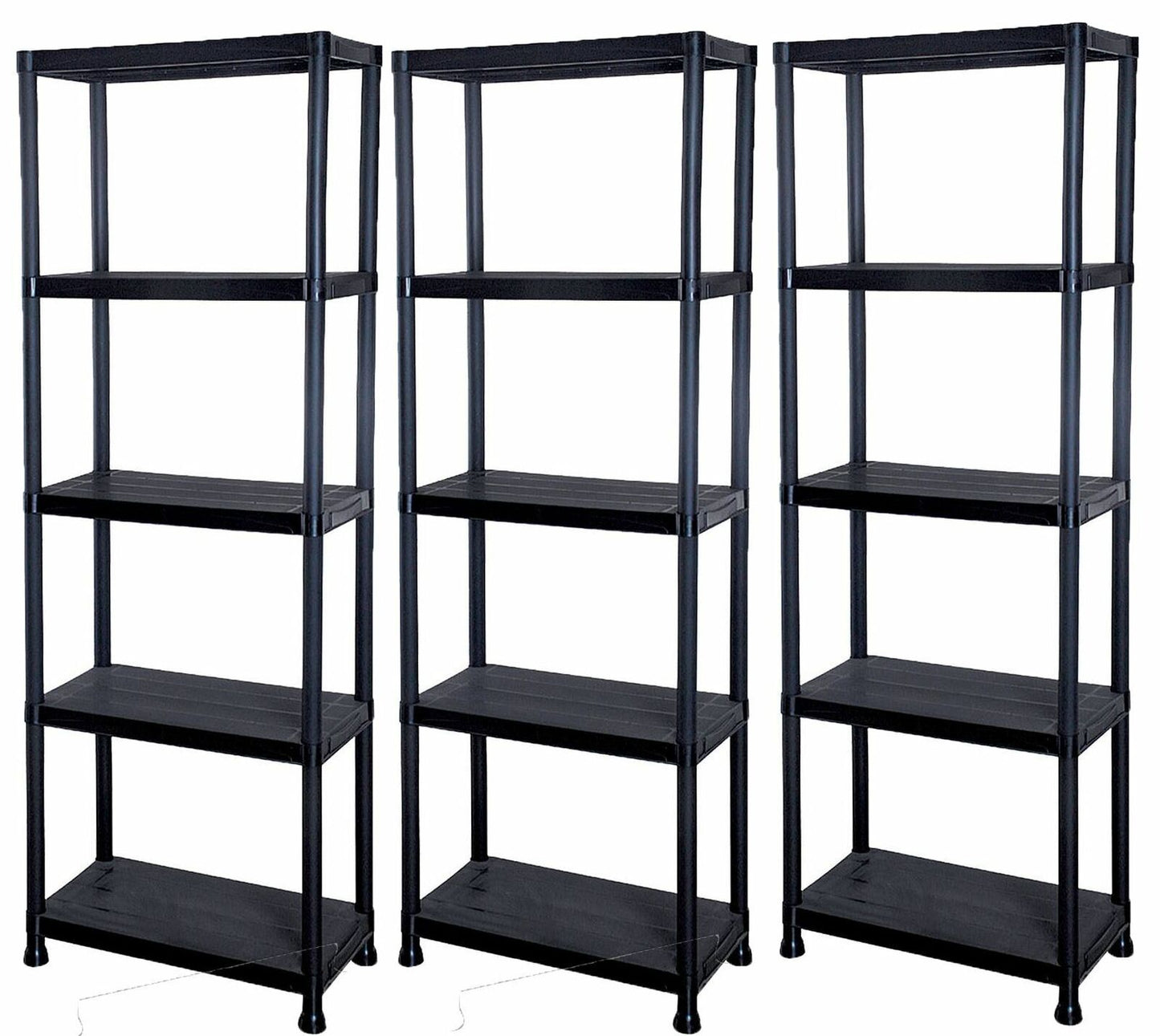 4/5 TIER PLASTIC SHELVING UNIT STORAGE RACKING SHELVES GARAGE WAREHOUSE SHED