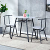 Dining Table and 2 Chairs Set Garden Furniture 2 Seater Bistro Set Marble Look