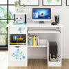 Small Computer Kids Desk Table Drawer Shelves Office Home Corner Writing White