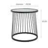 Tempered Glass Coffee Side End Table Line Pedestal Chrome Metal Frame Livingroom