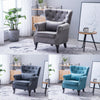 Occasional Chesterfield Tub Chair Upholstered Wing Backed Armchair Lounge Fabric