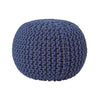 Cotton Knitted Pouffe & Footstool Round Large Chunky Ottoman Stool