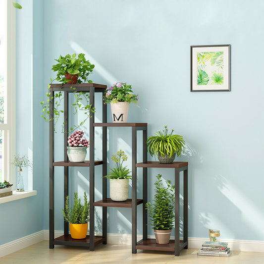 4 Tier Black Metal Ladder Book Shelf Stand Plant Flower Display Shelving Rack