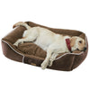 Washable Plush Dog Bed Soft Comfy Cat Pet Basket Non-slip with Removable Cushion