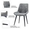 2x Slope Dining Chairs Fabric Curved Seat Black Metal Legs Kitchen Living Room