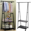 Storage Shelf Coat Rack With Wheel Rail Garment Dress Hanging Stand Shoe Rack UK