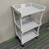 3 Tiers Plastic Kitchen Carts Trolley With Wheels Bathroom Storage Rack Cream