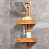 Bamboo Hanging Shower Caddy 2 Tier Bathroom Tidy Organiser Basket Storage Shelf