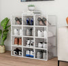12x Clear Strong Plastic Shoe Storage Boxes Drawer Stackable Foldable Organizer