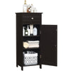 Bathroom Storage Cabinet Floor Standing Wooden Cupboard w/ Single Door & Drawer