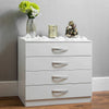 Drawer Chest 4 Drawers High Gloss Wood Storage Bedroom Furniture White