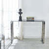 Glass Console Table Clear Chrome Legs Modern Hall Side Table Living Room