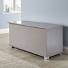Ottoman Storage Chest Grey Toy Chest Bedding or Blanket Box Large Wooden
