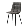2 Pcs Brown Faux Leather/PU/ Velvet Dining Chairs Lint Chair Padded Dining Room