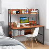 2-in-1 Computer Desk with Storage Bookshelf PC Laptop Table Writing Workstation