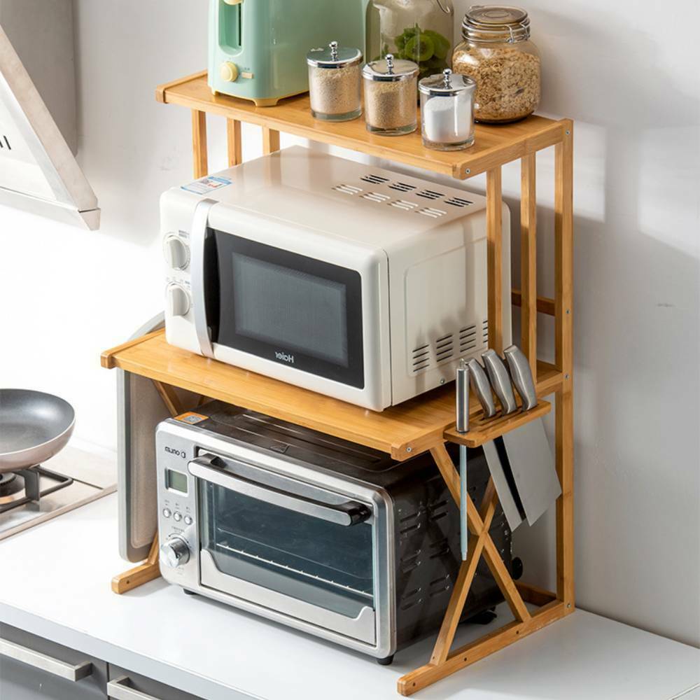 Microwave Oven Rack Storage Shelf Stand Kitchen Countertop Storage Org Quildinc