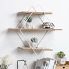 3 Tier Metal Wood Wall Mounted Shelf Home Office Diamond Display Shelving Rack
