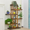 Climb 6-Tiered Carbonised Wood Plant Stand Flower Pot Rack Bonsai Display Bench
