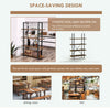 Industrial Bookcase Rustic Shelf Unit Metal Storage Display Cabinet Wood Shelves