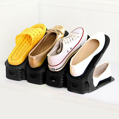 12pcs Plastic Adjustable Shoe Slots Organizer Stacker Space Saver Holder Rack UK