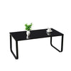 Black Rainbow Coffee Table Tempered Glass Top Side Table Modern Glossy Room NEW