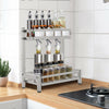 Stainless Steel 2/3 Tiers Jar Spice Organizer Rack Counter Storage Shelf w/ Hook