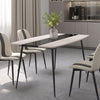 Mondeer Dining Table with Adjustable Pads Mental Legs for 4-6 Persons Oak&Black
