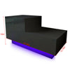 RGB LED Light Nightstand Bedside Table Cabinet Chest High Gloss Front w/2 Drawer