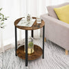HOOBRO Round Side Table End Table Bedside Table 2-Layer Sofa Table Living Room