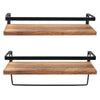2X Floating Shelf Brackets Shelves Bookshelf Wall Mount Rack Storage Metal Wood