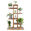 Anti-Corrosion Solid Wood 12Pot Plant Stand Flower Pot Shelf Balcony Holder Rack