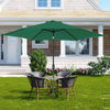 2.7M Outdoor Garden Parasol Patio Round Sun Shade Umbrella Crank Canopy Green