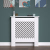 Radiator Cover White Wooden Cabinet Traditional Shelf Grill Furniture Small Size
