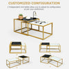 Set of 2 Modern Coffee Nesting Table Set Side End Table Waterproof Faux Marble