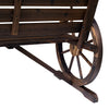 Wooden Cart Wagon Wheel 2 Seater Garden Bench Outdoor Armrest Chair