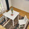 2 Seater Solid Wooden Dining Table and 2 Chairs Set in White Kitchen Room Home