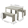 Dining Table and Bench Set Solid Dining Room Unit Kitchen Furniture Grey Home