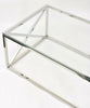 Glass Coffee Table Chrome Stainless Steel Modern Tempered Glass Living Room