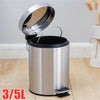 3/5L S/LESS STEEL SILVER PEDAL BIN KITCHEN BATHROOM TOILET RUBBISH Detachable