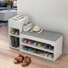 Modern Shoe Bench Stool Fashion Sofa Bench Change Shoe Storage Shoe Rack W/Drawe