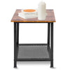 Industrial Side Table Sofa End Storage Shelf Metal Frame Coffee Table Nightstand